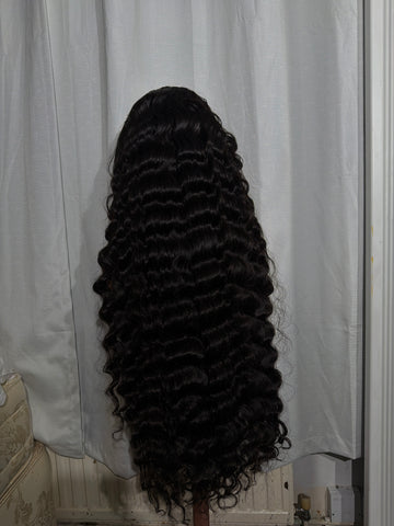 Loose wave 34 inches HD lace frontal pre made wig